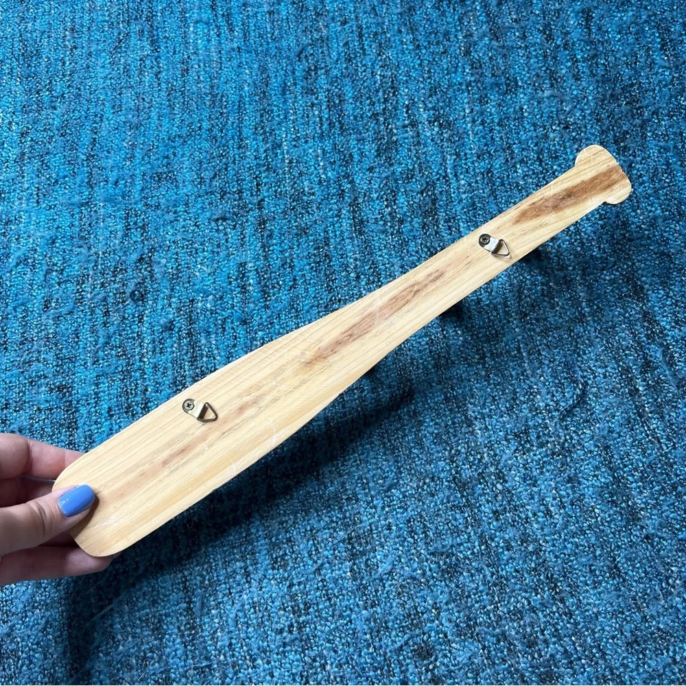 Wood Baseball Bat Hanging Wall Rack Coat Rack Baby Room Nursery Wall Decor Sport